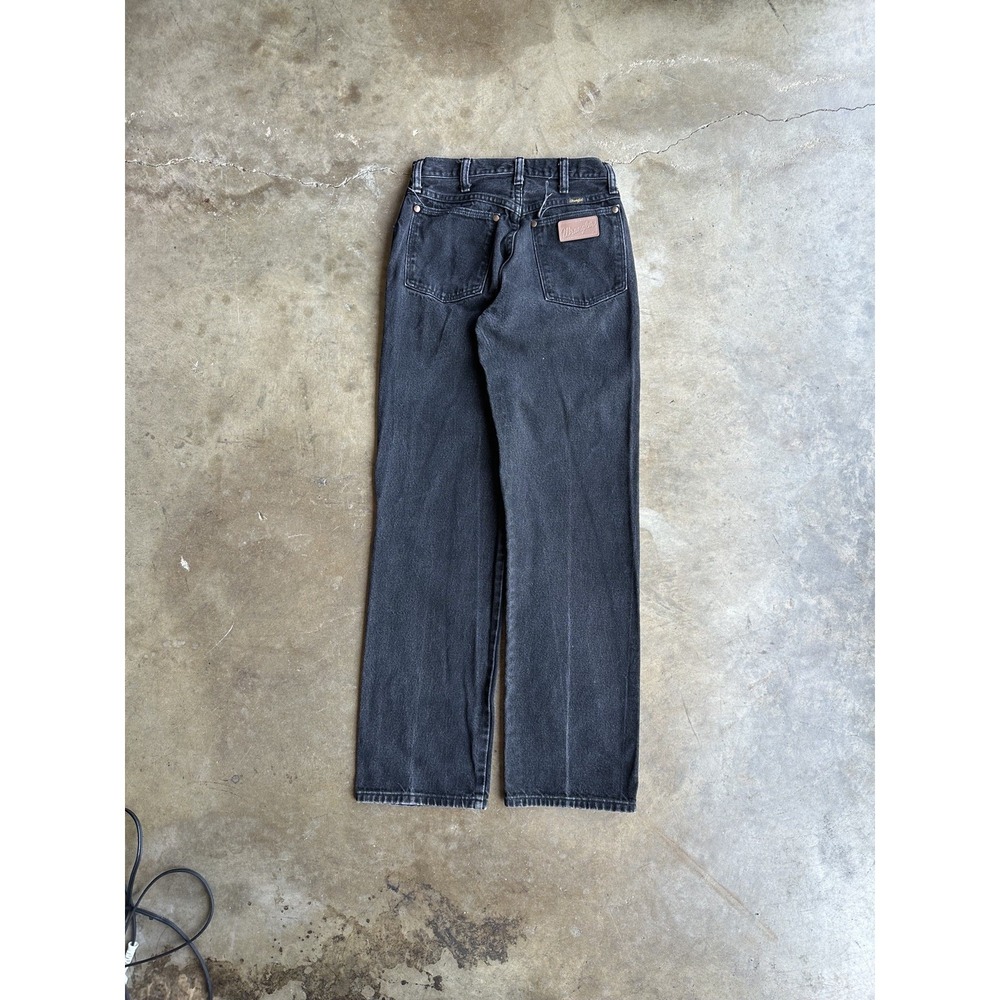 Vintage Wrangler Jeans Men's 26x31 Black Denim Bootcut Talon Made In USA